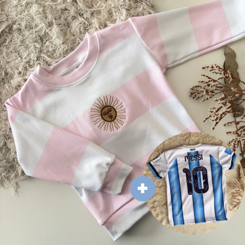 Pack Buzo Darlon rosa SOL + Camiseta 10 Messi