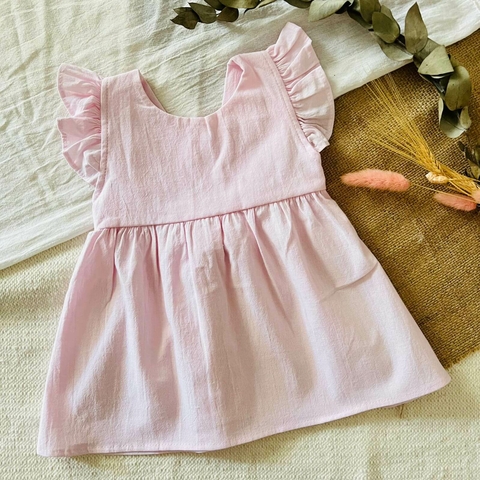 Vestido de Tussor Regulable, Sophia. Rosa