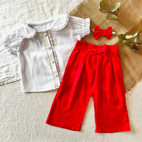 Conjunto Camisa Lino + Palazzo fino, + regalo navideño - comprar online