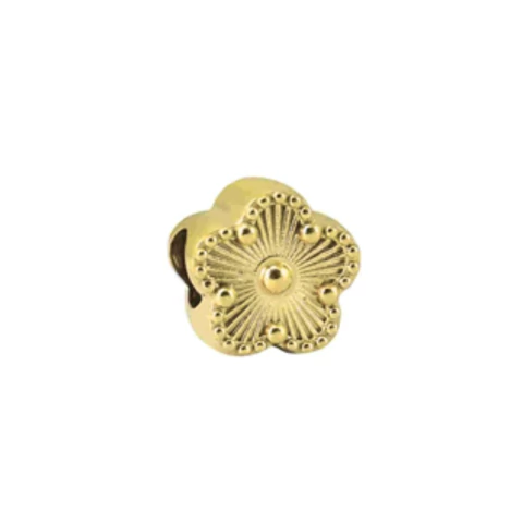 Berloque Dourado Separador Flor Lisa Aço Inox - comprar online