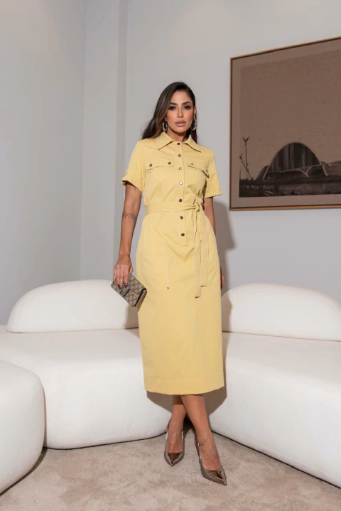 VESTIDO SARJA BOLSO CARGO