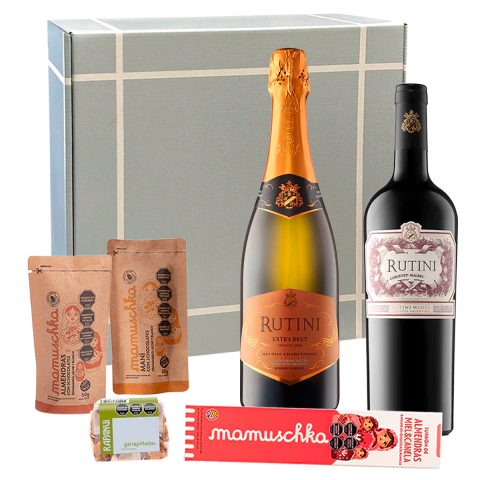 Caja Navideña Premium Rutini Vino Regalo Empresarial - comprar online