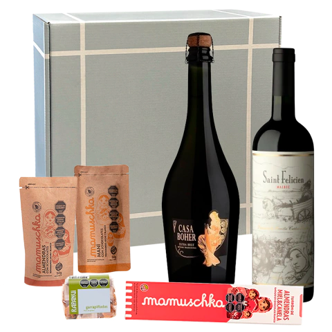 Caja Regalo Vino Saint Felicien Espumante Casa Boher Rapanui - comprar online