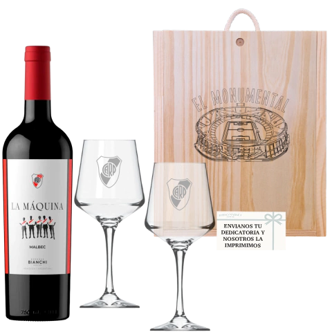 Estuche Regalo River La Máquina 750 Ml Con Copas - tienda online