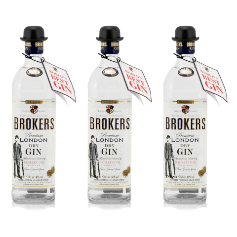 Gin Brokers London Dry 750ml x 3 un - comprar online