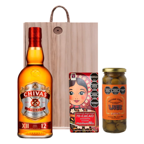 Estuche Madera Regalo Premium Chivas 12 y Sabores - comprar online