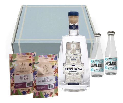 Gin Restinga L Dry 750 Ml +2 Botanico +2 Tonic + Caja Regalo
