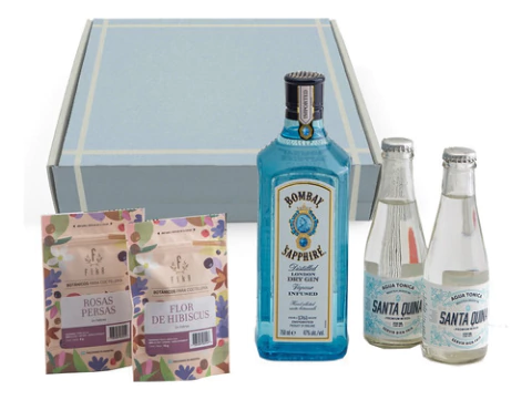 Gin Bombay L Dry 750 Ml +2 Botanico +2 Tonicas + Caja Regalo