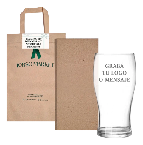 Vaso Cerveza Pinta Grabado Personalizado 540ml - comprar online