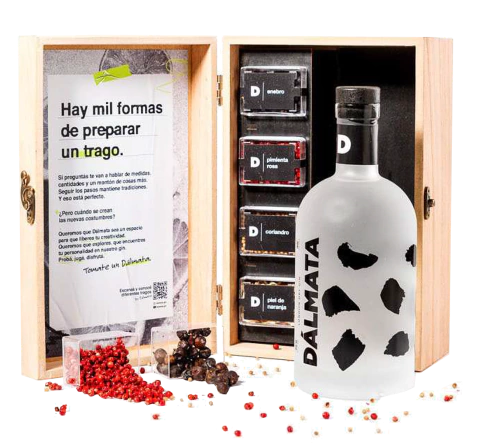 Estuche Madera Regalo Gin Dalmata con Botánicos - comprar online