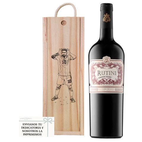 Estuche Madera Grabado Especial con Vino Rutini Cabernet Malbec - comprar online