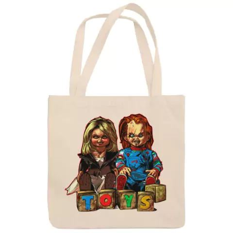 Ecobag Algodão Cru Filme de Terror Chucky Arte 399C