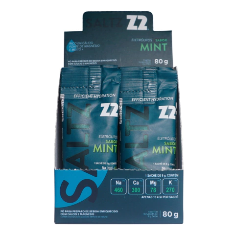 REPOSITOR ELETROLÍTICO SALTZ MINT DISPLAY 10un x 8g - Z2 FOODS
