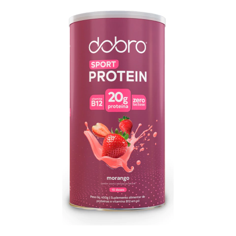 SPORT PROTEIN SABOR MORANGO 450g PROTEINA VEGANA - DOBRO