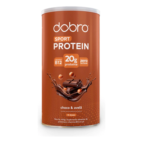 SPORT PROTEIN CHOCOLATE C/ AVELÃ 450g PROTEINA VEGANA DOBRO