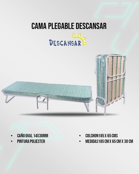 Descansar cama Plegable catre colchón 185x65cm