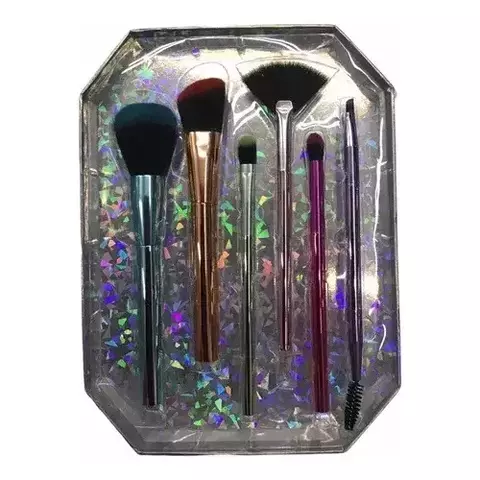 KIT DE PINCÉIS PARA MAQUIAGEM METALLIC COLLECTION - RUBY FACE - C/6