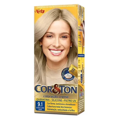 TINTURA 9.1 LOURO CLARO CINZA - COR&TON