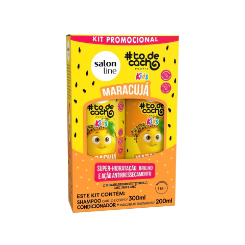 COMBO SHAMPOO + CONDICIONADOR #TODECACHOS KIDS MARACUJÁ - SALON LINE - KIT