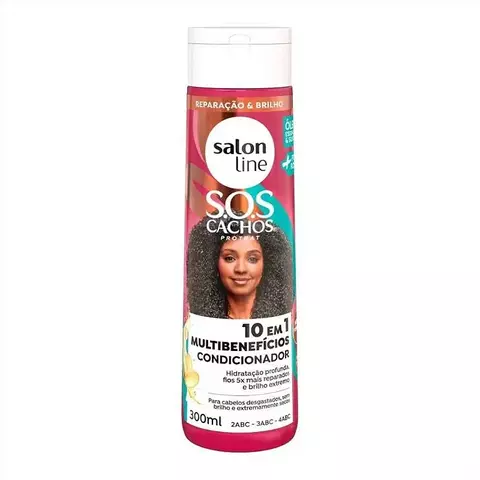 CONDICIONADOR SOS CACHOS 10 EM 1 MULTIBENEFÍCIOS - SALON LINE - 300ml