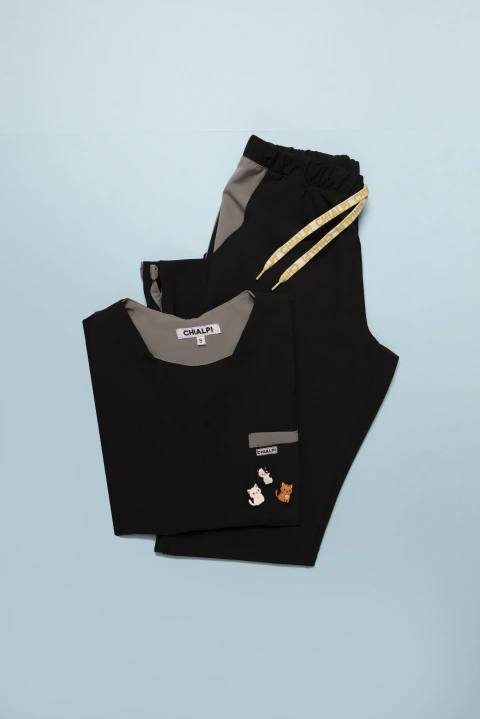 Madrid chaqueta negro con gris perla