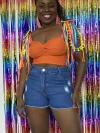 SHORT JEANS DESTROYED LAVAGEM TRADICIONAL - comprar online