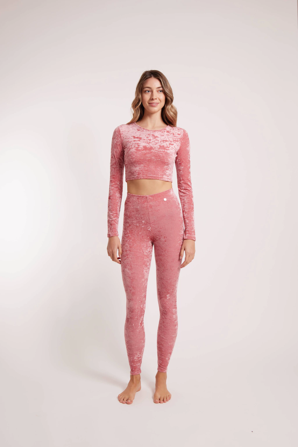 Top manga larga Pink