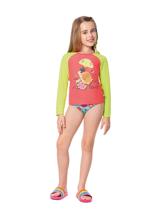 Camiseta com proteção UV Praia Menina Infantil Boca Grande Ref. 42646 - comprar online