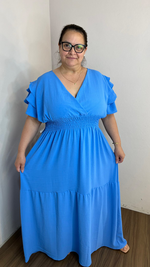 Vestido Longo Tais Plus Size Duna Ref.V4021