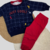 Conjunto Infantil Alakazoo Xadrez Azul Marinho e Vermelho (Ref. 664488) Tam: 1/2/3 na internet