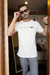 Camiseta Masculina Branca e Nude Manga Curta Natural Island Ref. 71224 - comprar online