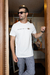 Camiseta Masculina Branca e Nude Manga Curta Natural Island Ref. 71224