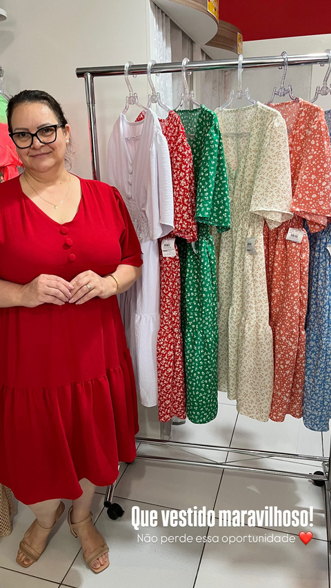 Vestido Feminino Plus Size Tamanho Único GG Ref:. V4018– Veste do 46 ao 52
