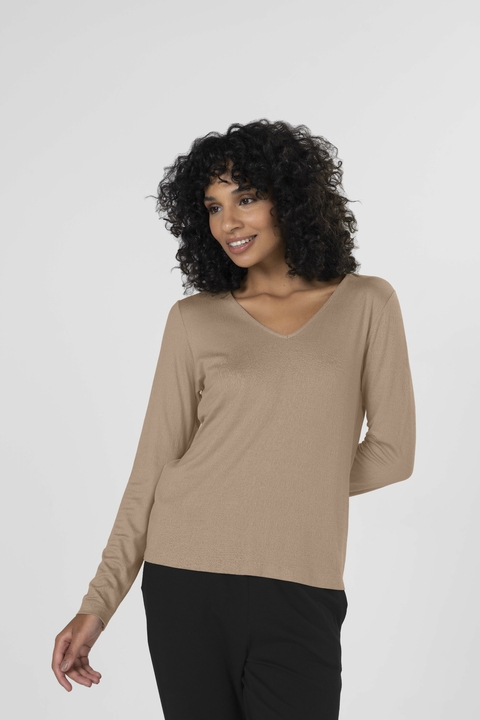 Blusa Manga Longa Viscose Maquinetada Rovitex Ref:.918025 - comprar online