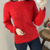 Blusa Tricô Ana Gonçalves A4418 - Vermelho Vibrante para um Inverno Estiloso
