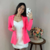 Blazer Alongado Kessey Rosa Neom em Neoprene - Elegância e Conforto em um Só Look (REF: 8686112) - Michele Modas
