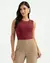 Regata Canelada Feminina Cativa Vermelho Escuro Ref: C21386 - comprar online