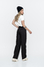 Calça Pantalona Preta de Linho Feminina Tanise Ref. 24207