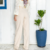 Calça Pantalona Nude de Linho Feminina Tanise Ref. 25011 na internet
