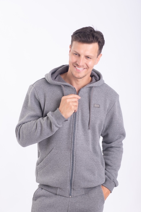 Casaco Moletom Preto com capuz Masculino- Plus Size Mar Manso (REF. JM10326)