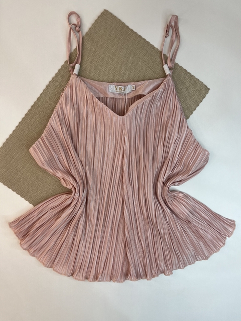 Regata Feminina Tecido Plissado Michele Collection Ref. MF8025 - comprar online