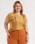 Blusa Plus Size em Viscose Habana Caramelo Ref: H32365/U-Laranja e Azul - loja online