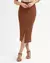 Saia Midi em Canelado Habana Marrom Ref: H40304/A-Marrom - comprar online