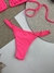 Biquíni Cortininha com Bojo Removível Rosa Neon Ralu Modas Ref.27702 - Michele Modas