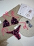 Biquíni Cortininha com Bojo Rosa e Preto Ralu Modas Ref.27473 - Michele Modas