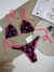 Biquíni Cortininha com Bojo Rosa e Preto Ralu Modas Ref.27473 na internet