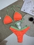 Biquíni Cortininha com Bojo Removível Laranja e Verde Ralu Modas Ref. 27742 - comprar online