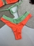Biquíni Cortininha com Bojo Removível Laranja e Verde Ralu Modas Ref. 27742 - Michele Modas