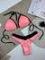 Biquíni Cortininha de Bojo Removível Rosa com Preto Ralu Modas Ref. 27762 - comprar online