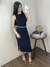 Vestido Midi em Cotton Canelado com Fenda- Cereja Rosa Ref.73263